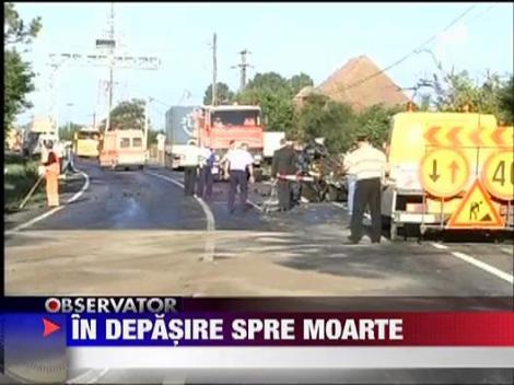 Accident in lant pe DN7: 2 tiruri si 2 autoturisme s-au ciocnit‎