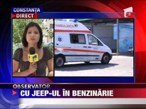 Un sofer a intrat cu masina direct in benzinarie, in Constanta