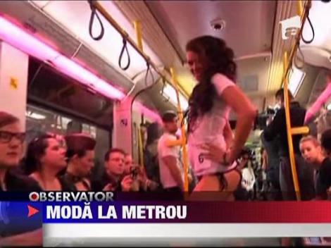 Prezentare de moda in metrou