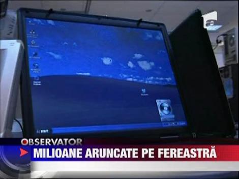 Milioane aruncate pe fereastra