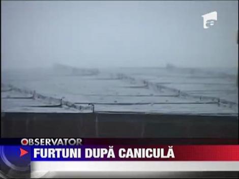 Furtuni si grindina dupa canicula ‎