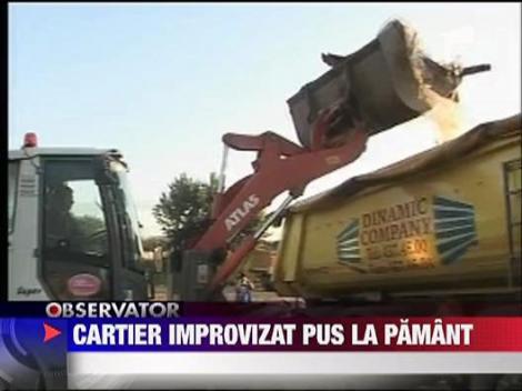 Tabara de romi distrusa