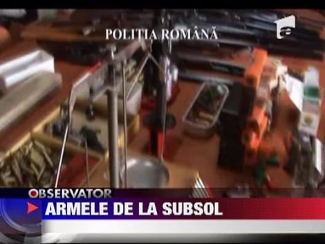 Arsenal de arme si munitie in subsolul unui bloc din Timisoara