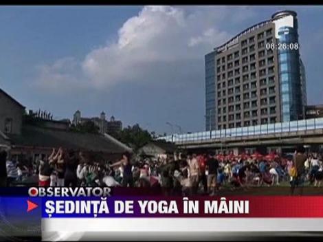 Sedinta de yoga inedita, in Taiwan