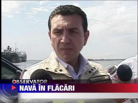 UPDATE / Nava in flacari pe santierul naval Midia Navodari