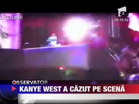 Kanye West a cazut pe scena la un concert