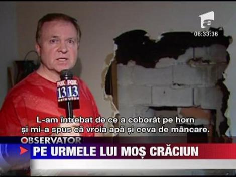 S-a crezut Mos Craciun si a ramas blocat pe horn