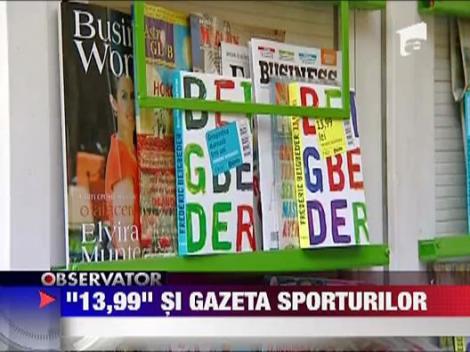 Cartea lui Frederic Beigbeder "13,99" si Gazeta Sporturilor