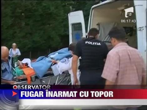 Un barbat din Oradea inarmat cu un topor si doua cutite le-a declarat razboi politistilor