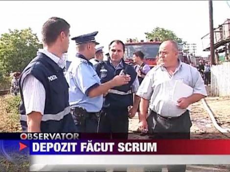 Depozit mistuit de flacari la Pitesti