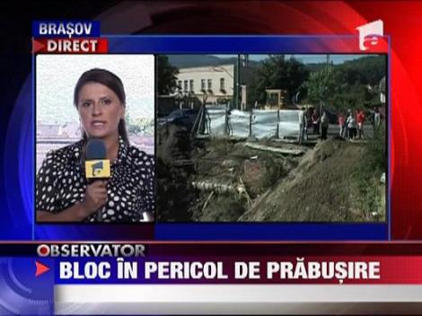 Brasov: Bloc in pericol de prabusire, din cauza unui santier abandonat