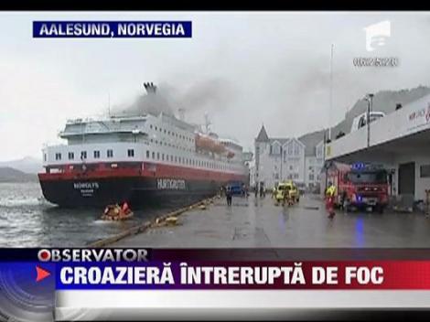 Incendiu la bordul unei nave de croaziera norvegiene