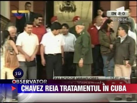 Hugo Chavez reia tratamentul impotriva cancerului in Cuba