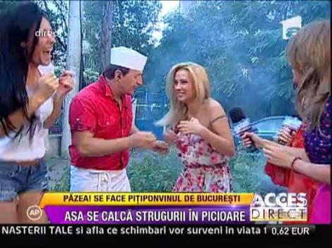 Simona Trasca zdrobeste struguri in picioarele goale