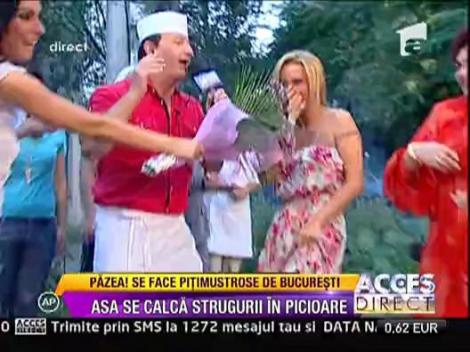 Simona Gherghe arunca buchetul