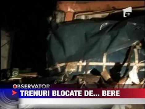 Tir cu bere lovit de tren