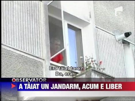 Barbatul care a taiat cu sabia mana unui jandarm a fost lasat liber