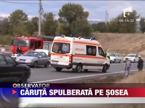 Caruta spulberata pe sosea