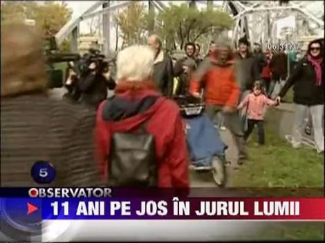 Un canadian a facut ocolul lumii pe jos