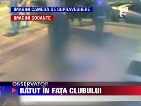 IMAGINI SOCANTE / Batut de bodyguardzi in fata clubului