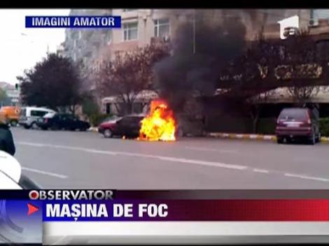 Masina in flacari la Targoviste