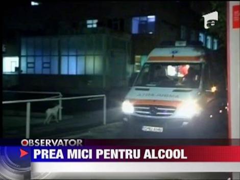 Copil de 6 ani in coma alcoolica, dupa ce a baut cot la cot cu tatal sau