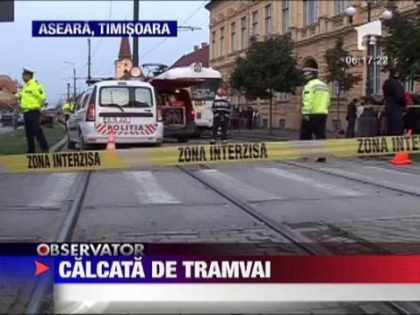 Fata de 14 ani calcata de tramvai