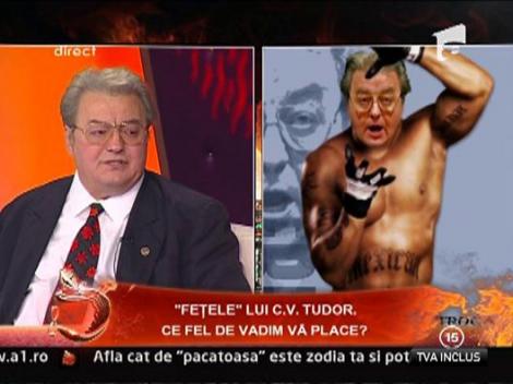 Corneliu Vadim Tudor: "Daniela! Erai beata cand ti-ai facut tatuajul?"