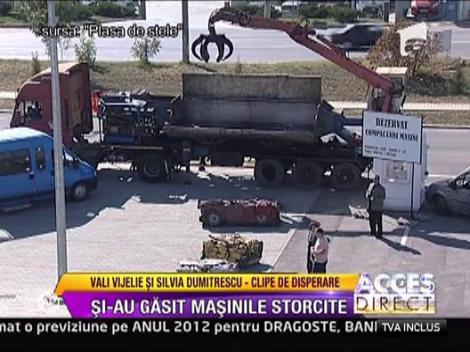 Vali Vijelie si Silvia Dumitrescu si-au gasit masinile storcite