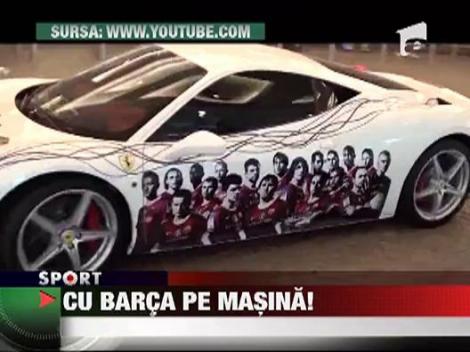 Messi si Xavi au ajuns pe capota unei masini de lux