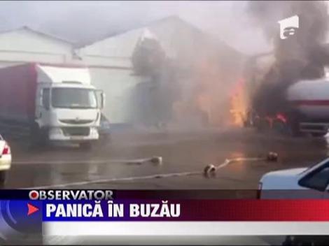 Pericol de explozie la Buzau: o cisterna GPL este in flacari