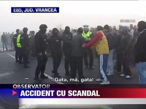 Accident cu scandal in Vrancea