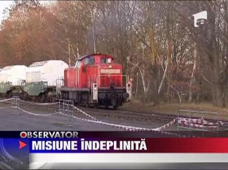 Trenul cu deseuri nucleare a ajuns la destinatie