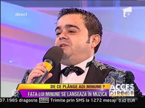 Adrian Minune s-a emotionat cand si-a vazut fata pe scena