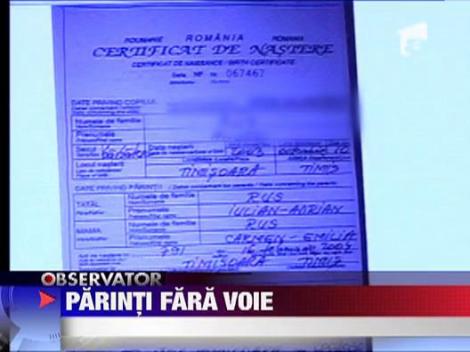 Parinti doar in certificatul de nastere