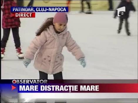 Mare distractie pe patinoar in Cluj