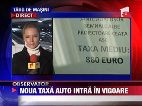 Noua taxa auto intra in vigoare de vineri