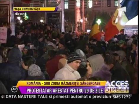 Protestatar arestat pentru 29 de zile