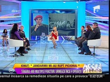 Sora tanarului care a ajuns cu piciorul sectionat la spital ii acuza pe jandarmi