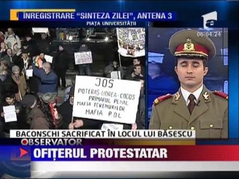 Ofiter din Armata Romana la proteste