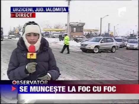 Sute de oameni au tremurat de frig pe soseaua dintre Bucuresti si Urziceni