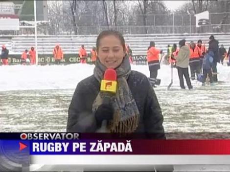 Suporterii de rugby s-au luptat cu zapada