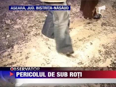 A scapat masina de sub control din cauza poleiului