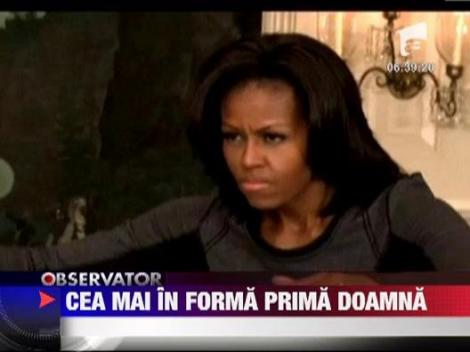 Michelle Obama si-a masurat fortele intr-o campanie antiobezitate