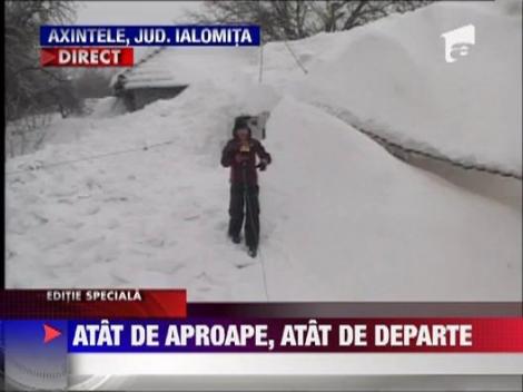 600 de oameni izolati de ninsoare intr-un sat din Ialomita