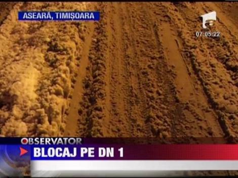 Blocaj pe DN1 din cauza viscolului