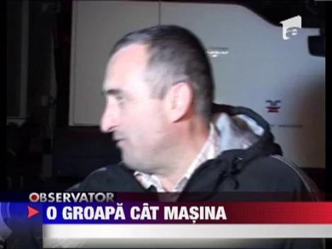 O gropa cat o masina in Ramnicu Valcea