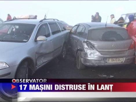 Carambol de masini pe drumul european 85