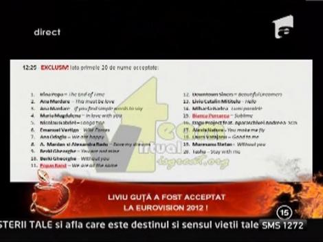 Liviu Guta a fost acceptat la Eurovision 2012!