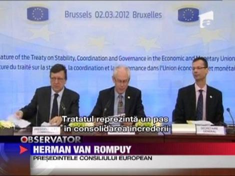 Traian Basescu a gafat la semnarea Pactului Fiscal